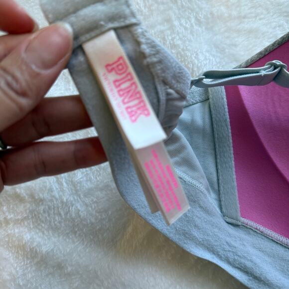 Victoria’s Secret PINK Wear Everywhere Bra 36DD Lightly Lined Gray Adjustable - Picture 8 of 8